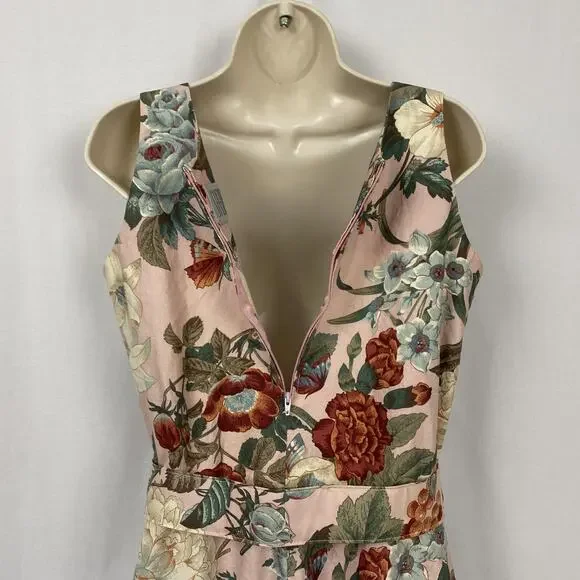 Vtg Sabino Dress Womens Medium Romantic Botanical Floral Cottagecore 80s Pockets - Picture 7 of 16